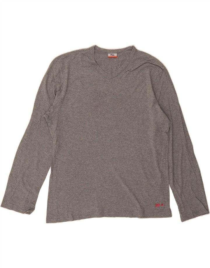 FILA Mens Top Long Sleeve Large Grey Cotton Vintage Fila and Second-Hand Fila from Messina Hembry 