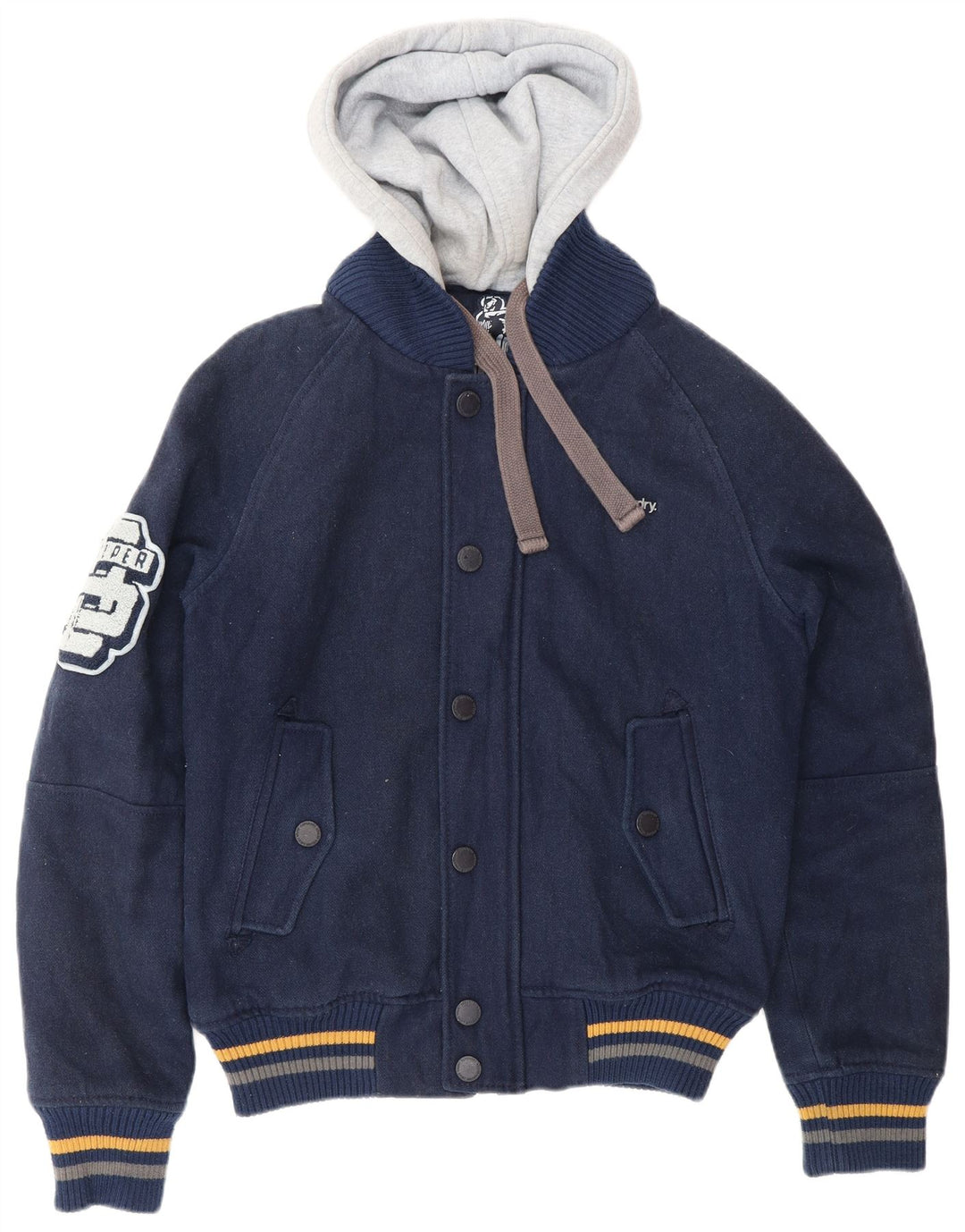 SUPERDRY Grafisk Varsity-jakke til mænd UK 38 Medium Navy Blue Colourblock