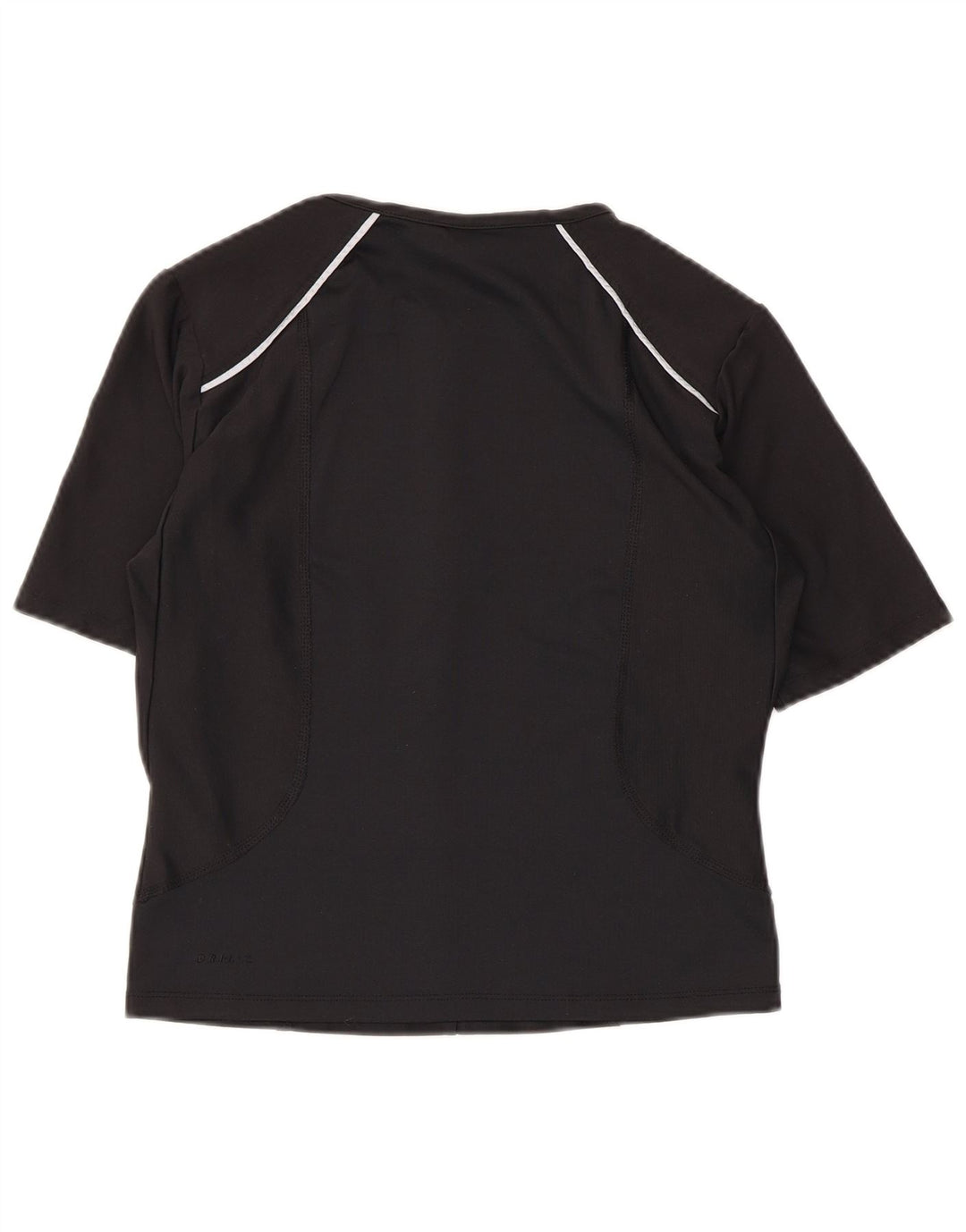 NIKE Dri Fit T-shirt-top med lynlås til kvinder, DK 14/16, stor sort polyester