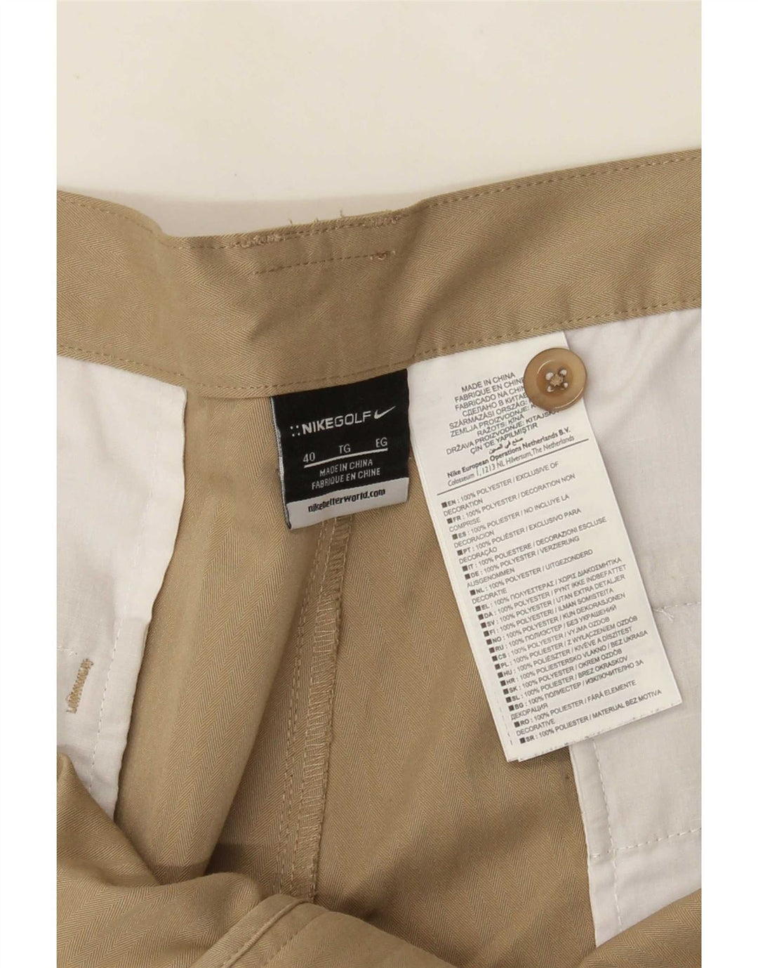 Nike Chino Shorts til mænd W40 XL Beige Polyester