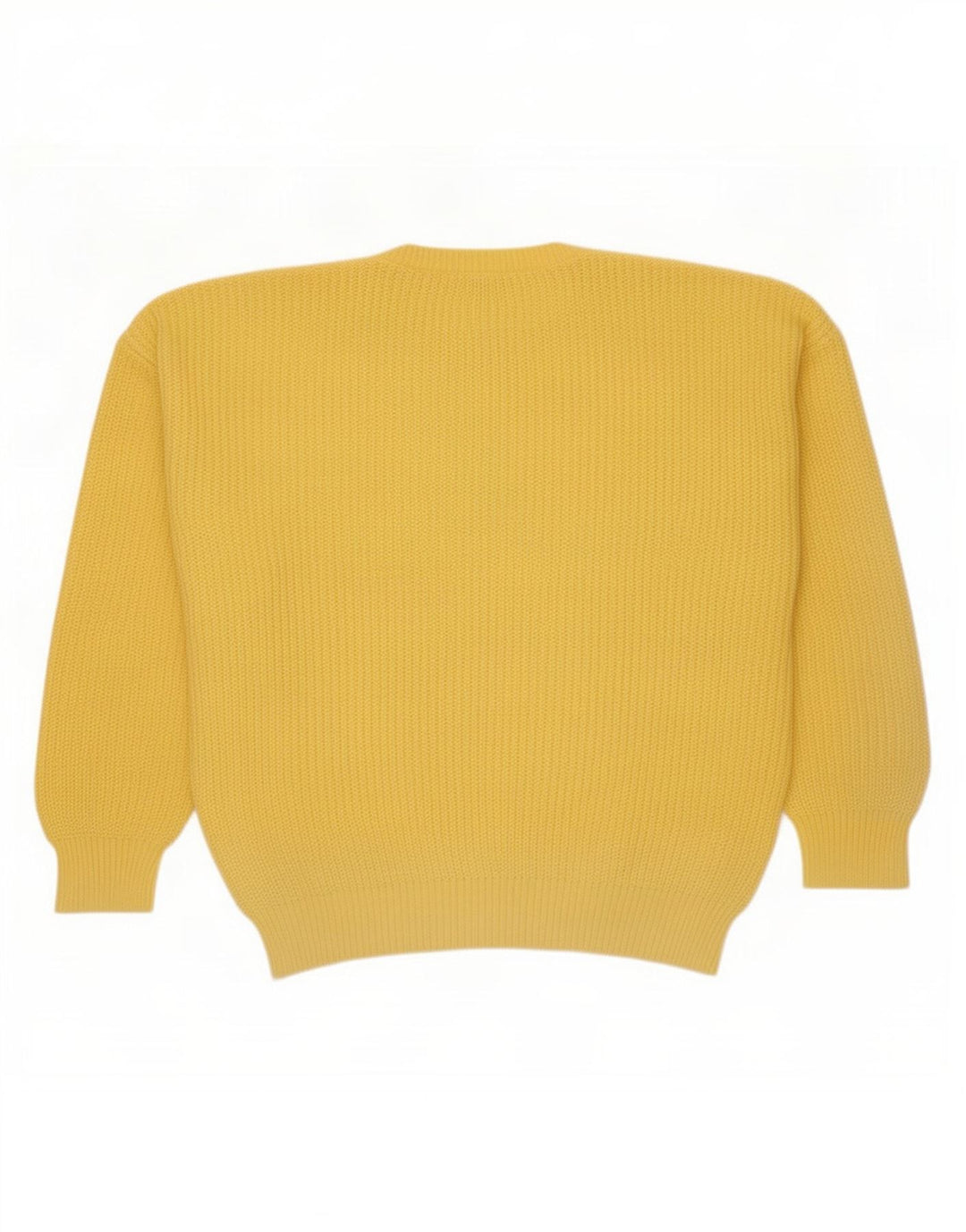 Vintage herre sweater med rund hals, stor gul