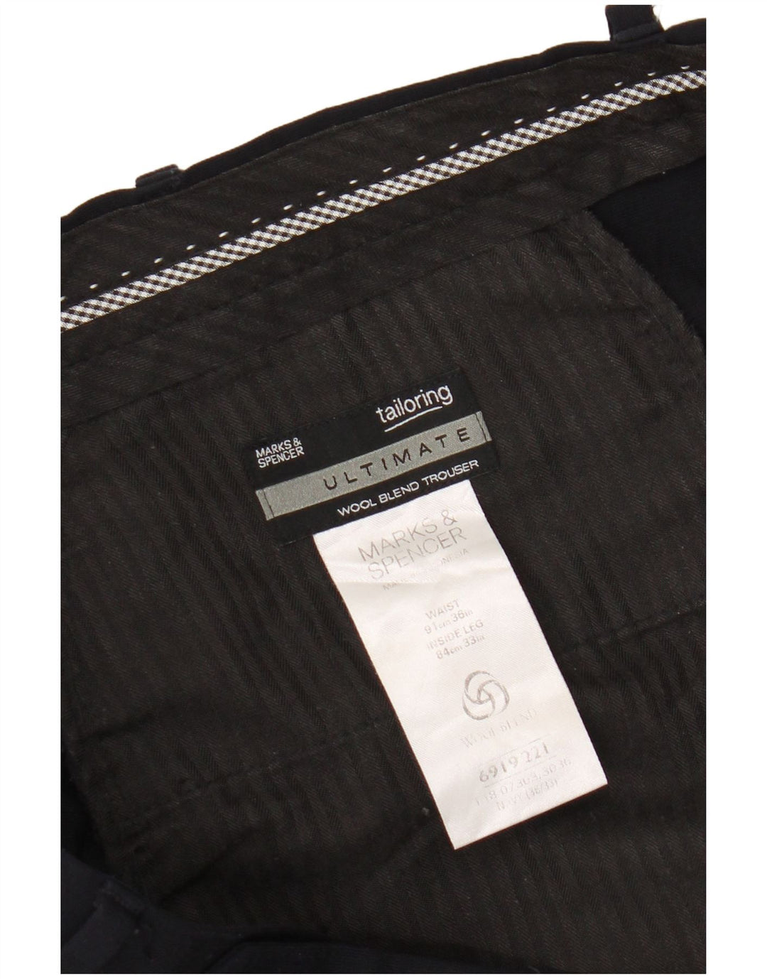Marks & Spencer Herre Pegged Suit Bukser W36 L33 Marineblå Polyester