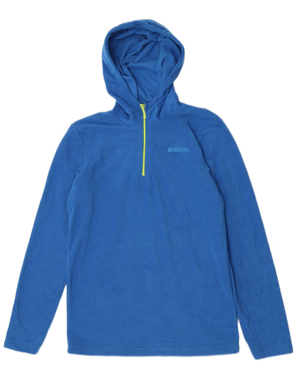 Mountain Warehouse Boys Fleece Hoodie Jumper 12-13 År Blå Polyester