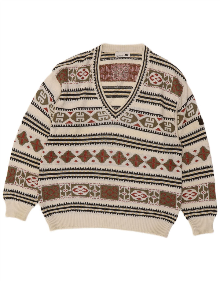 Maremma Herre V-hals sweater IT 52 Large Multicolored Fair Isle