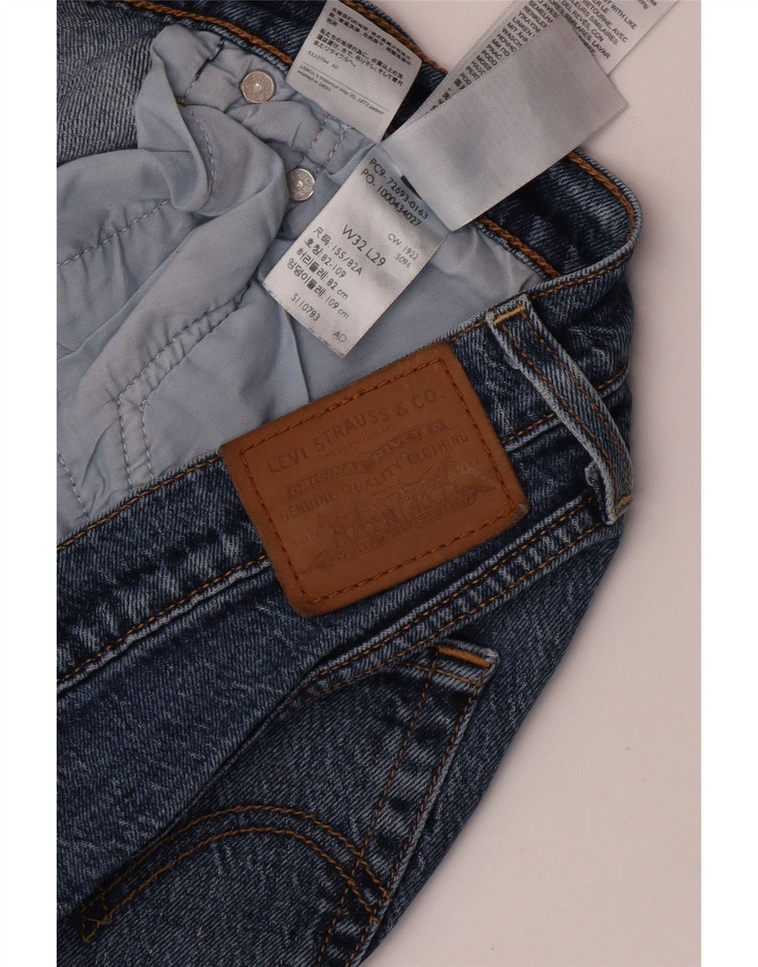 Levi's Dame Ribcage Straight Jeans W32 L29 Blå Bomuld