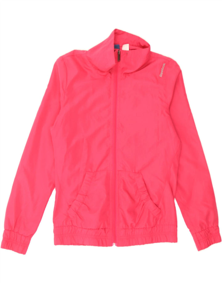 REEBOK Womens Tracksuit Top Jacket UK 8/10 Small Pink Polyester Vintage Reebok and Second-Hand Reebok from Messina Hembry 