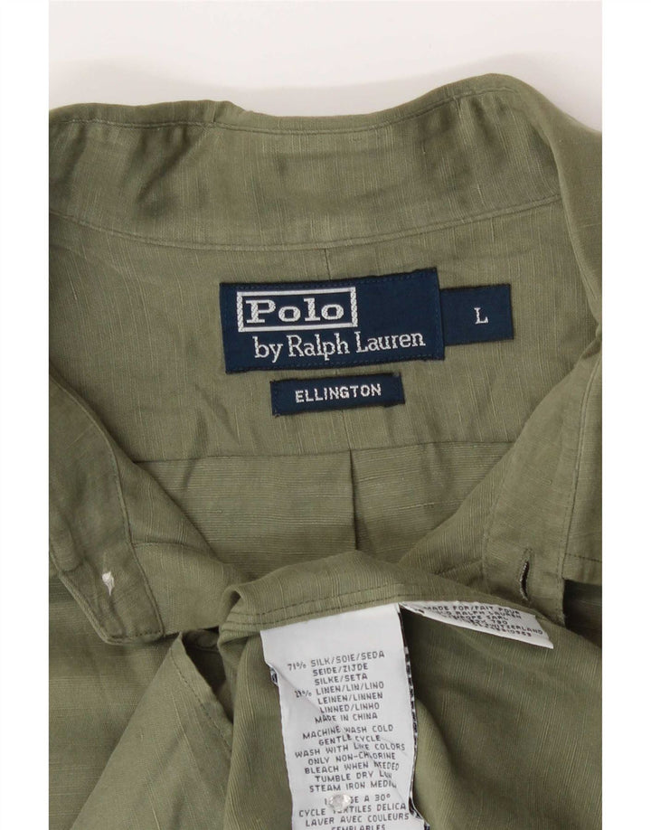 Polo Ralph Lauren Herre Ellington skjorte Stor grøn silke