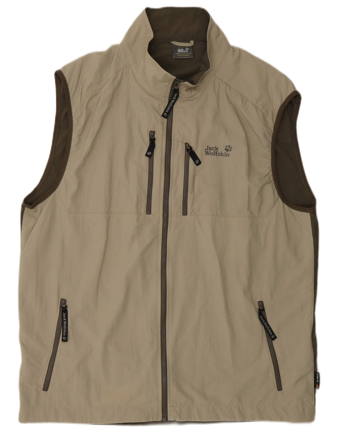 JACK WOLFSKIN Herre Utility Gilet UK 50 3XL Khaki Colourblock Polyester