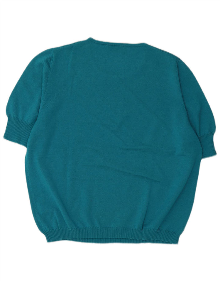 LUISA SPAGNOLI Dame Kortærmet Bådhals Sweater UK 18 XL Blå