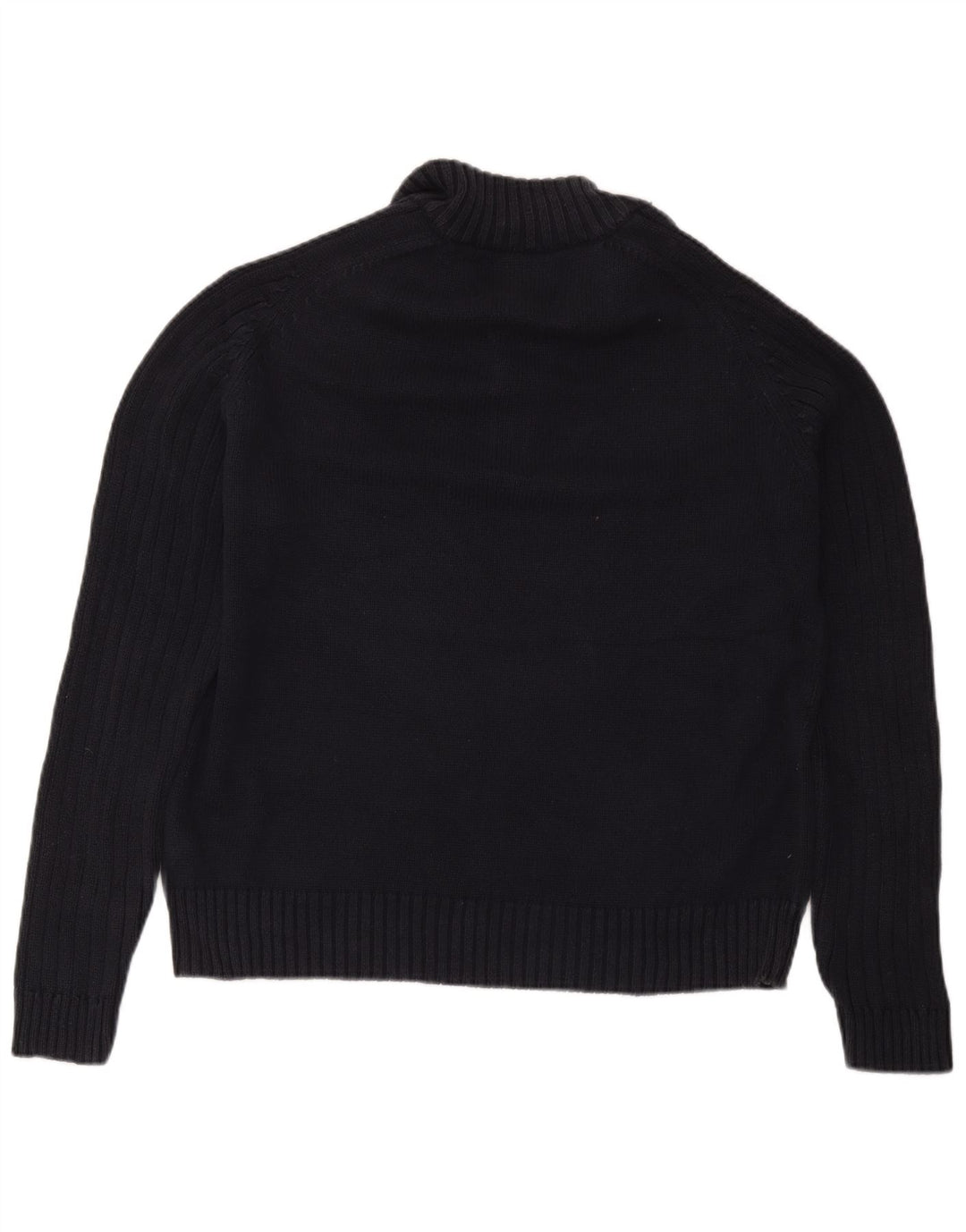 Marks & Spencer Herre Blue Harbor Button Neck Jumper Sweater Large Navy