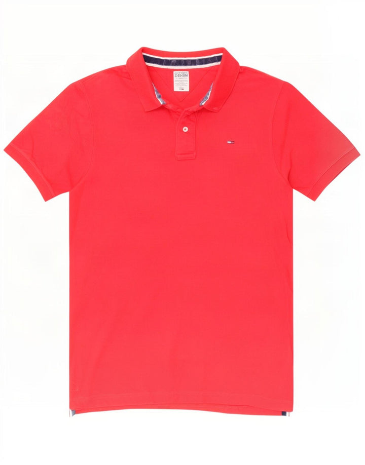 Tommy Hilfiger Herre Polo Shirt Stor Rød Bomuld