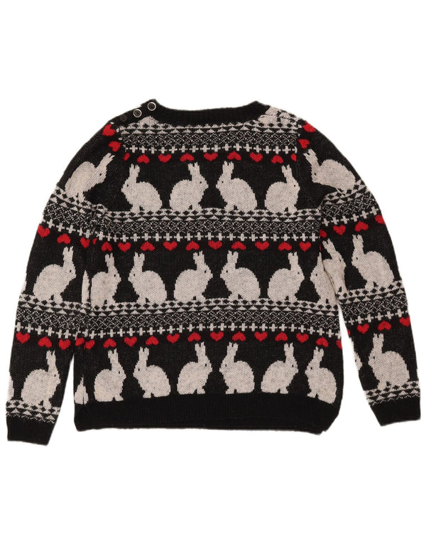 MARKS & SPENCER Dame Boat Neck Jumper Sweater UK 10 Small Black