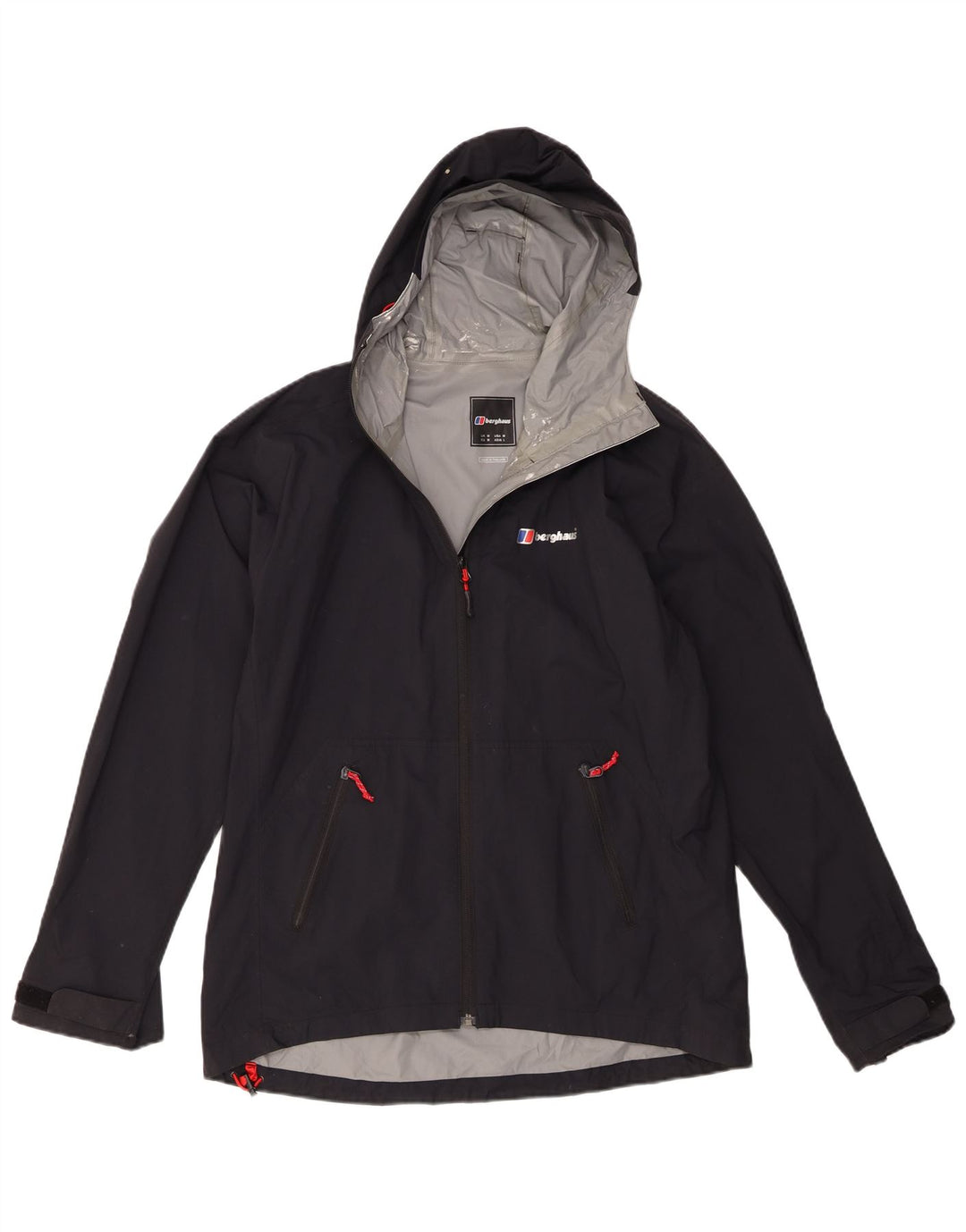 Berghaus Herre Hooded Windbreaker Jacket UK 38 Medium Sort Polyamid