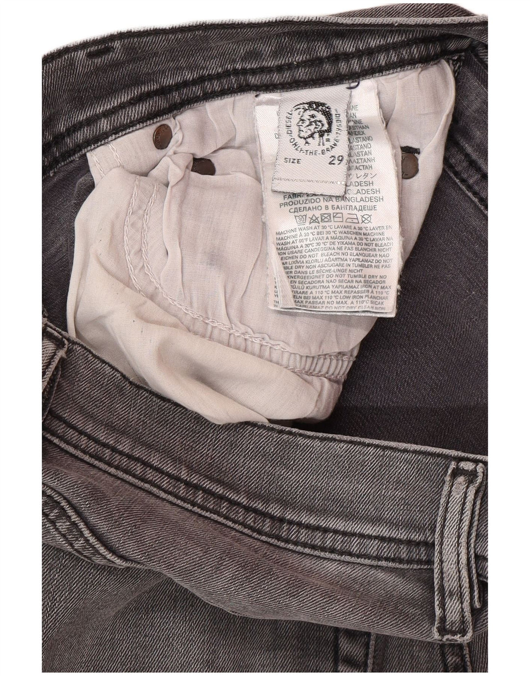 DIESEL Skinny Jeans til mænd W29 L30 Grå bomuld