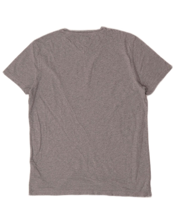Tommy Hilfiger Herre grafisk T-shirt Top Medium Grey Flecked Bomuld