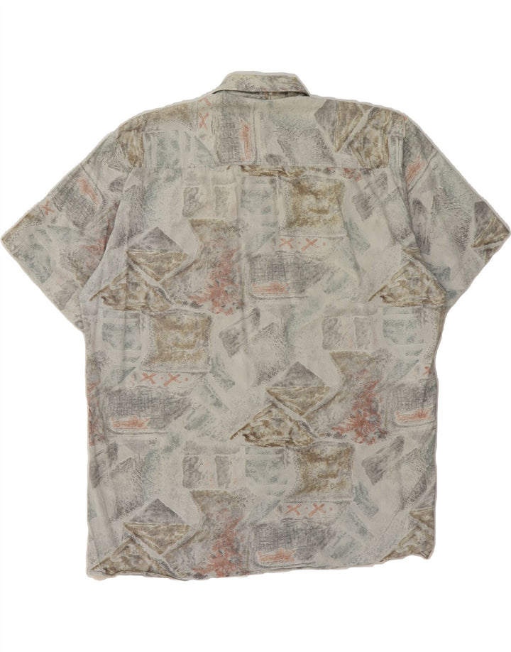 C&A Mens Short Sleeve Shirt Size 43/44 XL Grey Patchwork Cotton Vintage C&A and Second-Hand C&A from Messina Hembry 