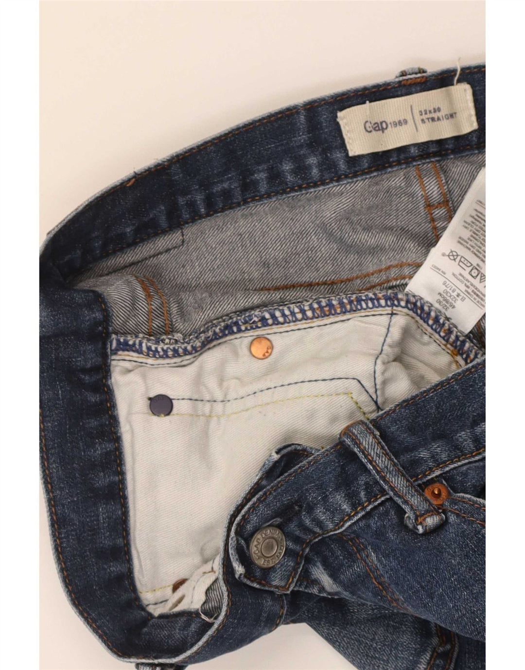 Gap lige damejeans W32 L30 blå bomuld
