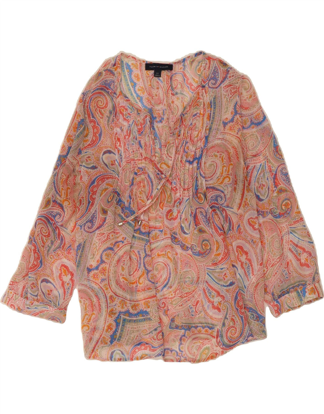 TOMMY HILFIGER Womens Blouse Top UK 16 Large Multicoloured Paisley Vintage Tommy Hilfiger and Second-Hand Tommy Hilfiger from Messina Hembry 
