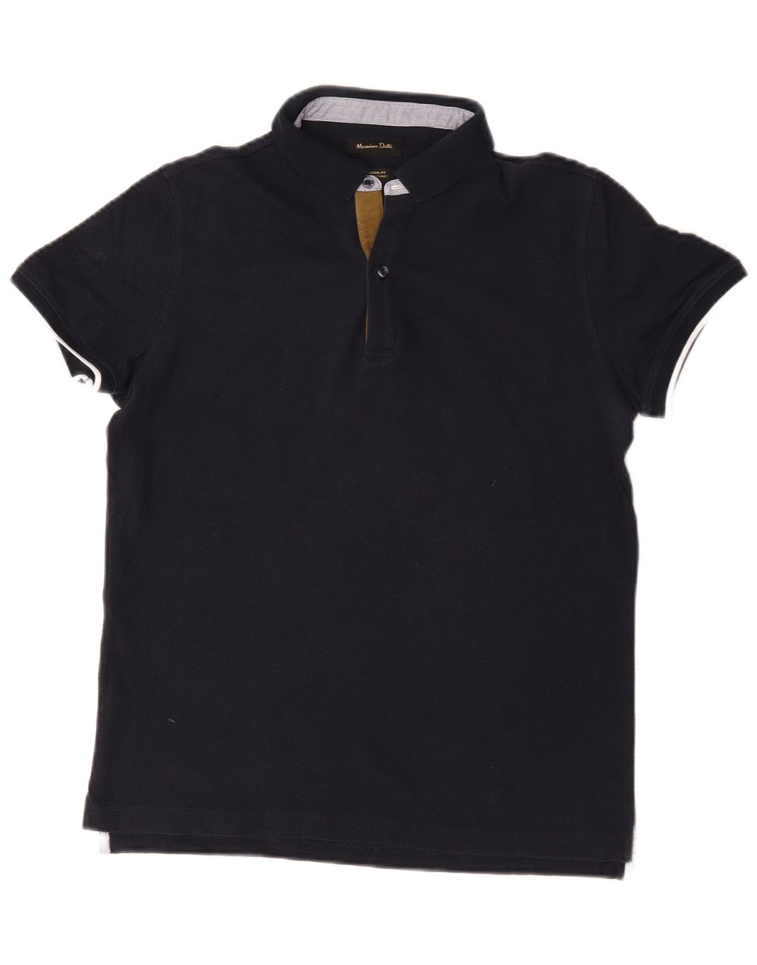 Massimo Dutti Herre Casual Fit Polo Shirt Medium Navyblå Bomuld