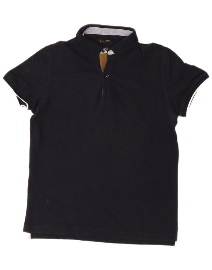Massimo Dutti Herre Casual Fit Polo Shirt Medium Navyblå Bomuld