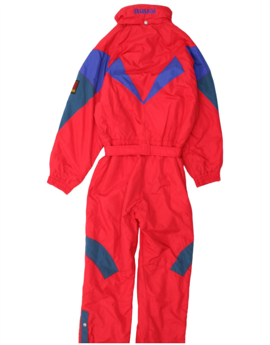 Brugi Dame Hætte Ski Jumpsuit IT 44 Medium Rød Colourblock Polyamid