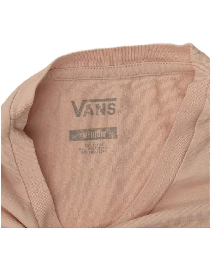 VANS Dame Grafisk T-Shirt Top UK 12 Medium Pink Bomuld