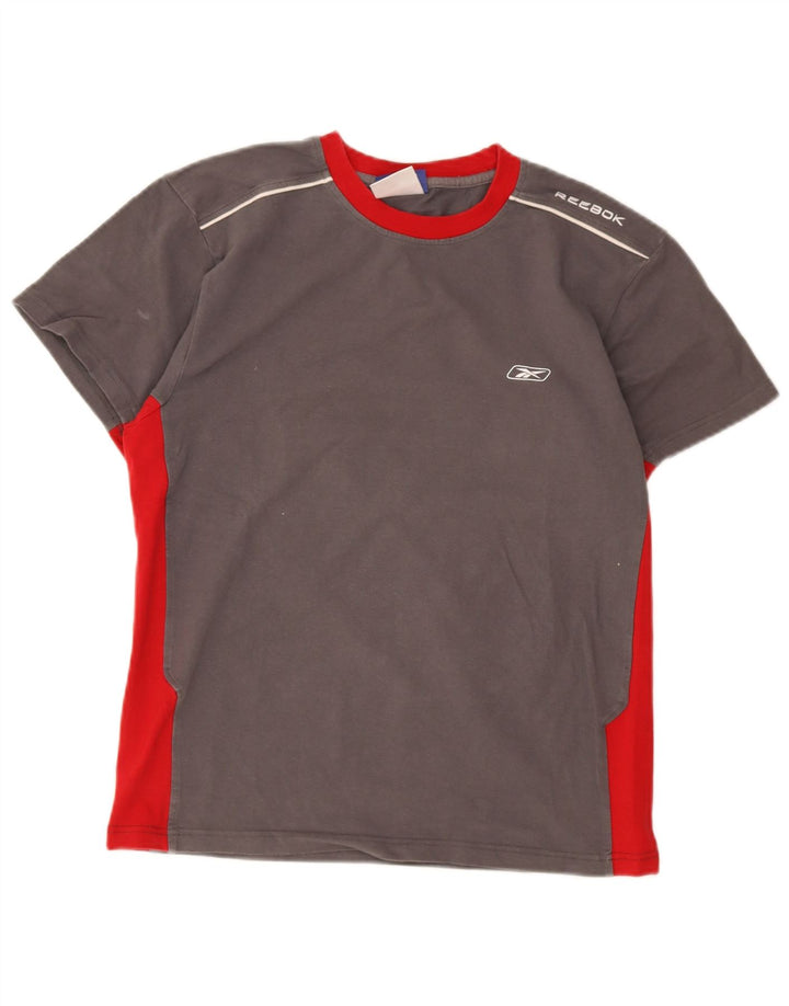 Reebok Herre T-Shirt Top Stor Grå Colourblock Bomuld