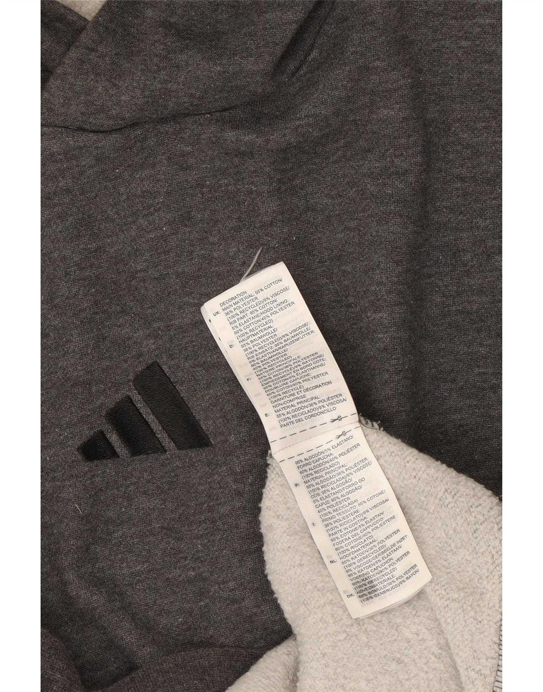 Adidas hættetrøje til mænd 3XL grå bomuld