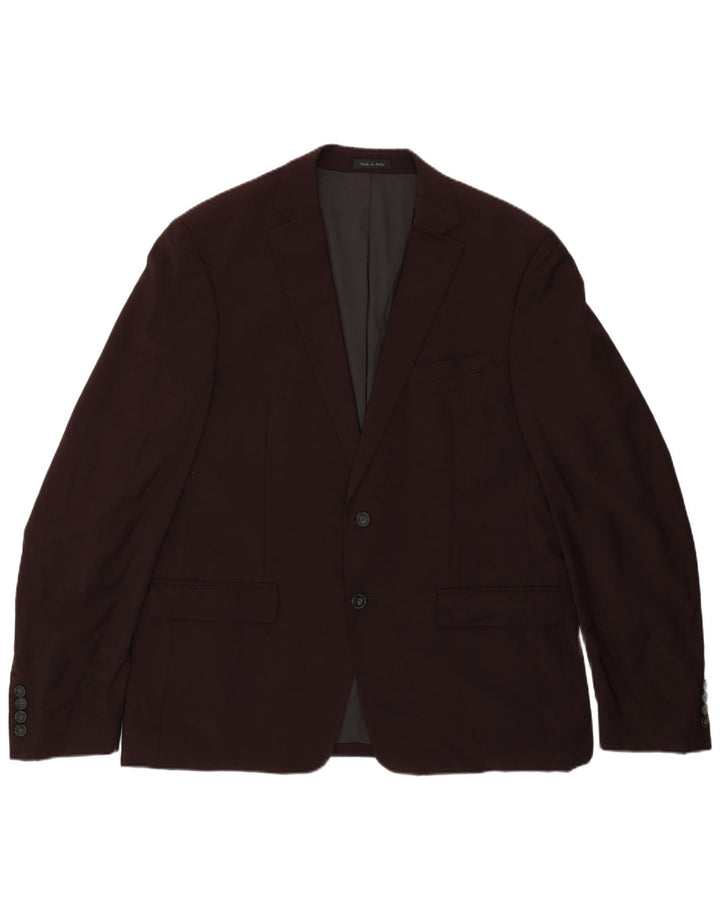 Calvin Klein Herre Regular Fit 2 Button Blazer Jacket UK 44 2XL Burgundy