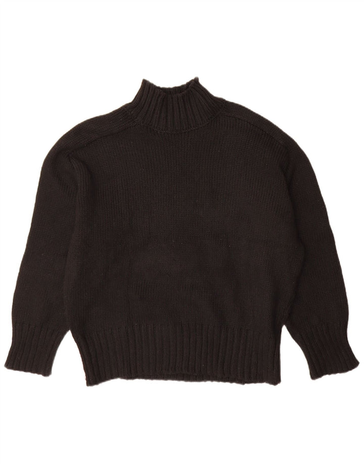Zara Dame Oversized Turtle Neck Jumper Sweater UK 14 Medium Black