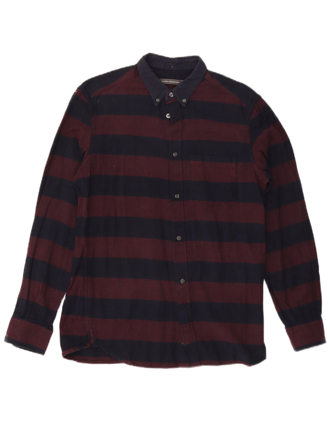 French Connection Herre flannelskjorte Medium Bourgogne stribet bomuld