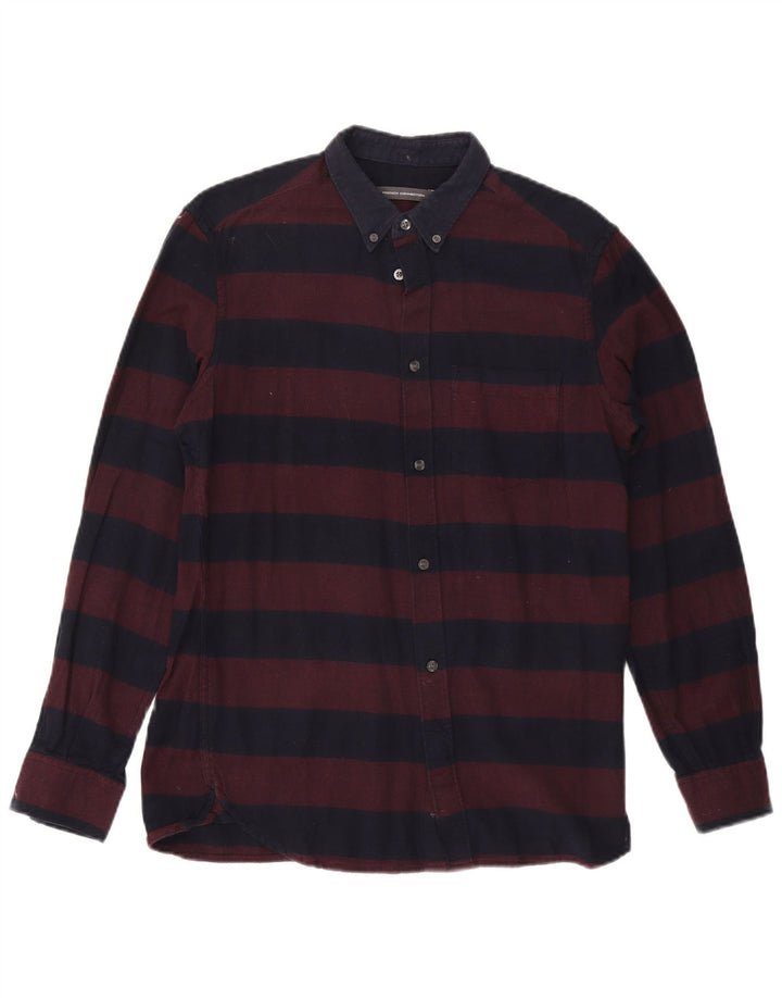 French Connection Herre flannelskjorte Medium Bourgogne stribet bomuld