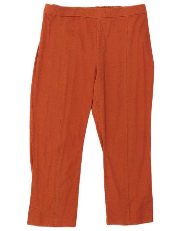 M&Co Dame Højtalje Lige Capri Bukser UK 18 XL W32 L23 Brun