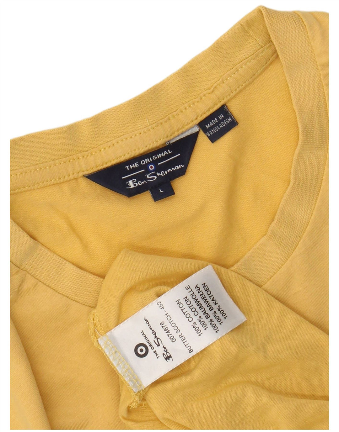 BEN SHERMAN T-shirt top til mænd Stor gul stribet bomuld