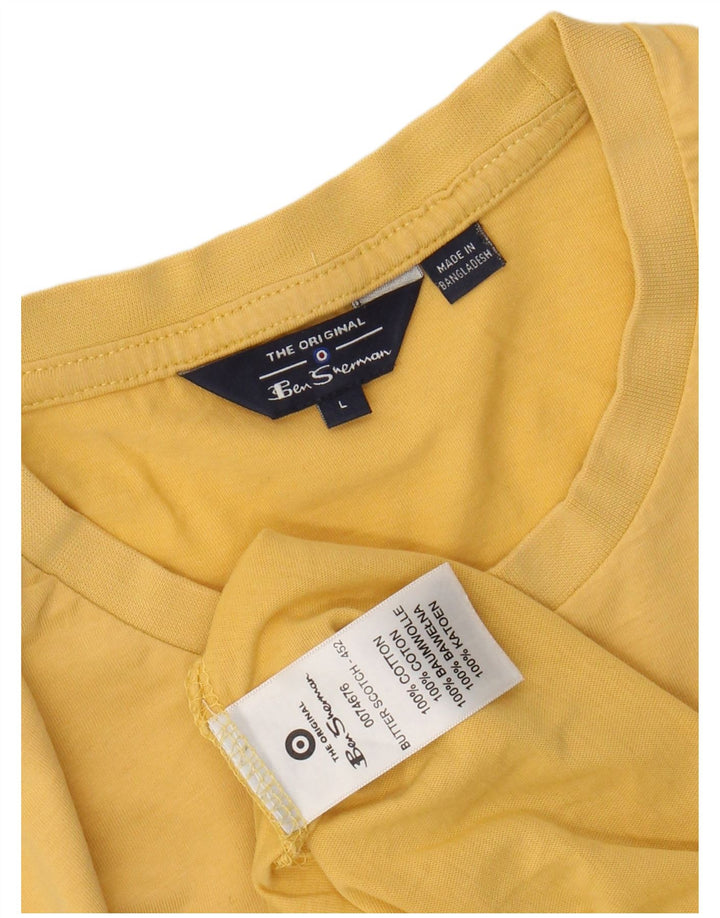 BEN SHERMAN T-shirt top til mænd Stor gul stribet bomuld