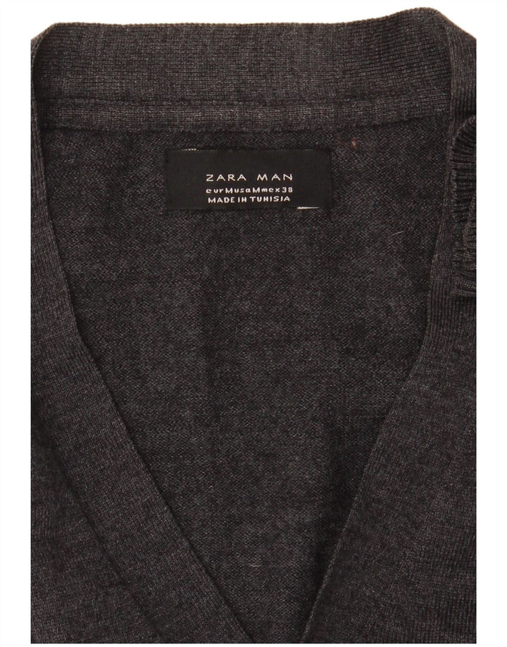 Zara herre cardigan sweater mellemgrå