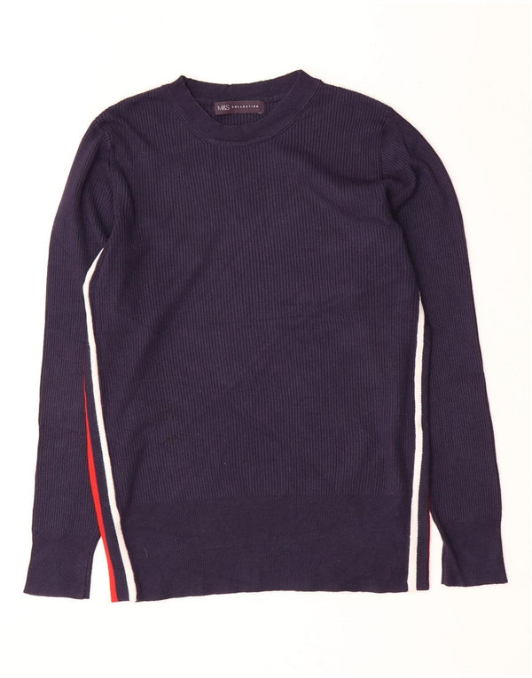 Marks & Spencer Dame Boat Neck Jumper Sweater UK 16 Large Navy Blue