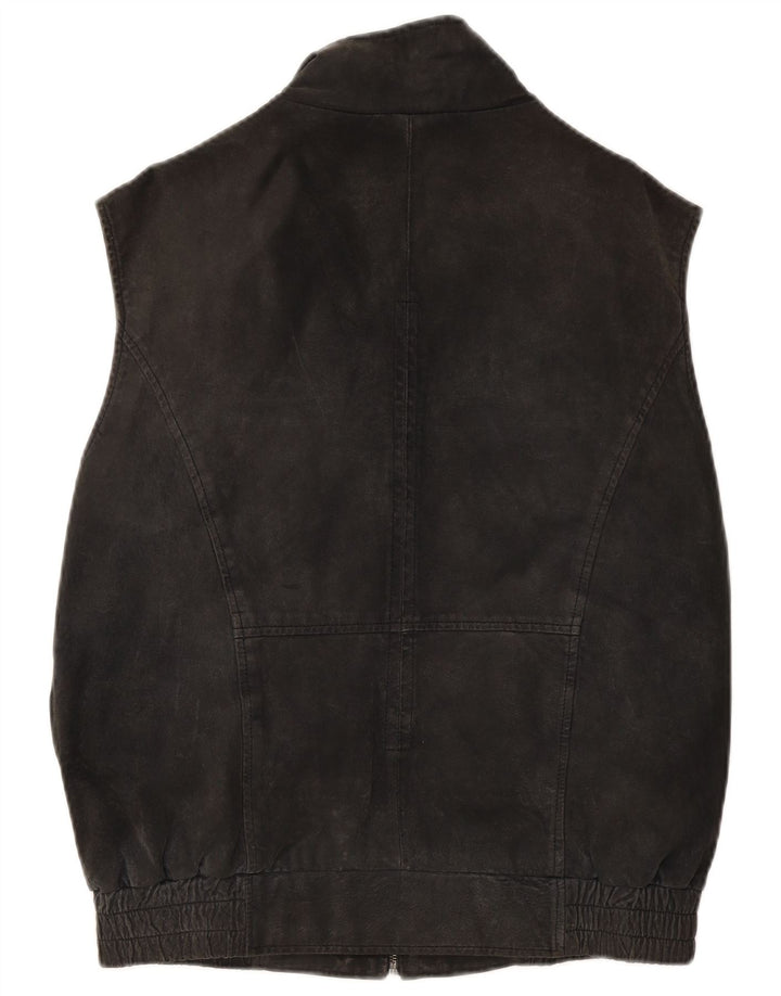 David Moore Herre Læder Gilet IT 50 Large Sort