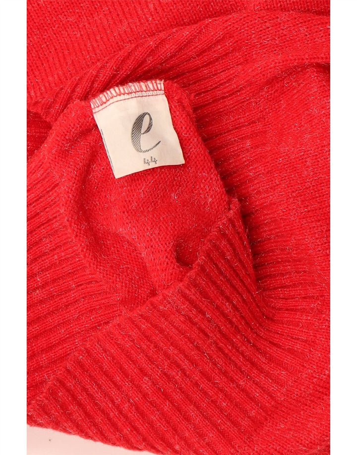 Vintage Dame Boat Neck Jumper Sweater IT 44 Medium Rød Flecked