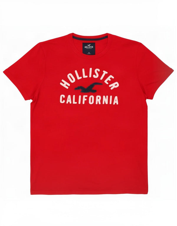 Hollister Herre grafisk T-shirt Top XL Rød Bomuld