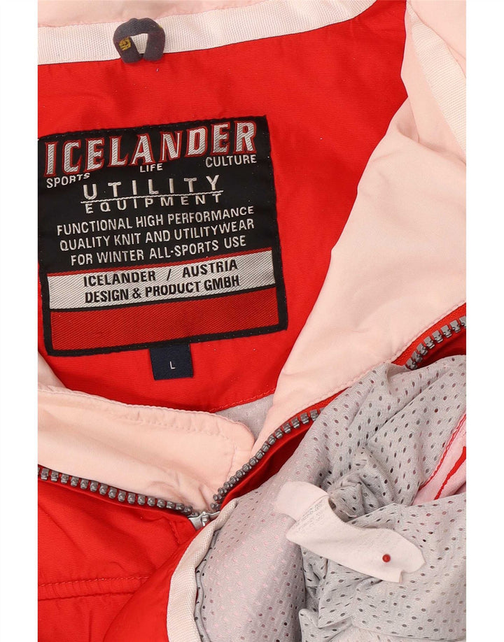 Vintage Herre Utility Hooded Anorak Jacket UK 40 Large Red Polyamide