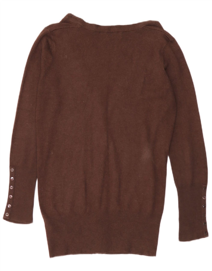 Zara Dame Cardigan Sweater UK 12 Medium Brown Rayon