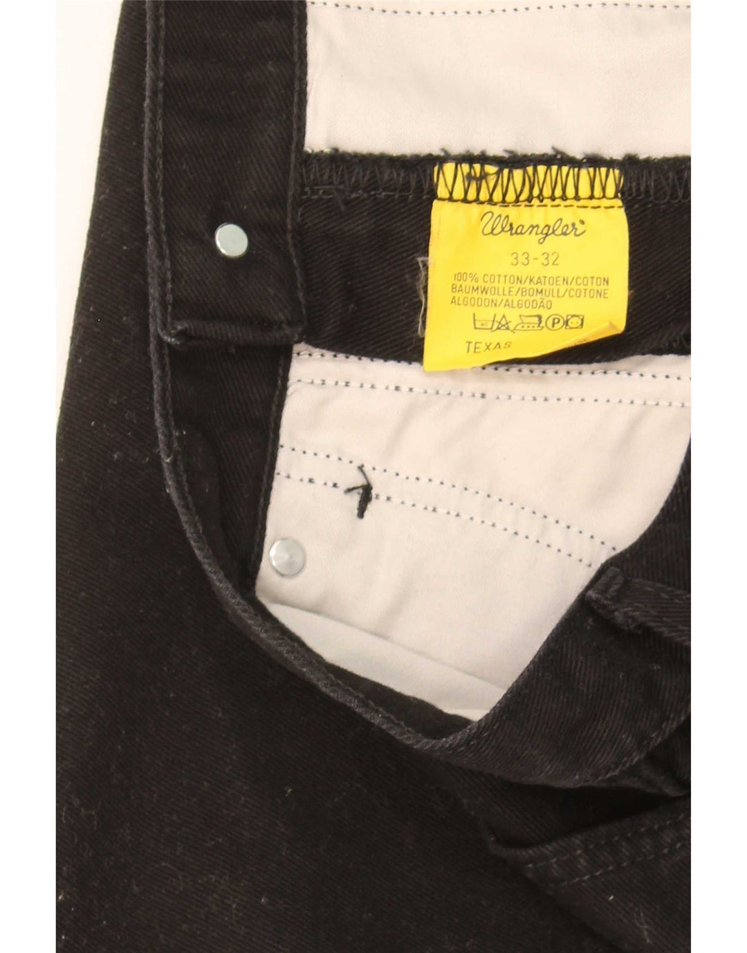 Wrangler Herre Texas Straight Jeans W33 L32 Sort Bomuld