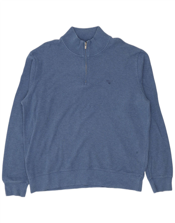 GANT Sweatshirt med lynlås til mænd 3XL blå bomuld