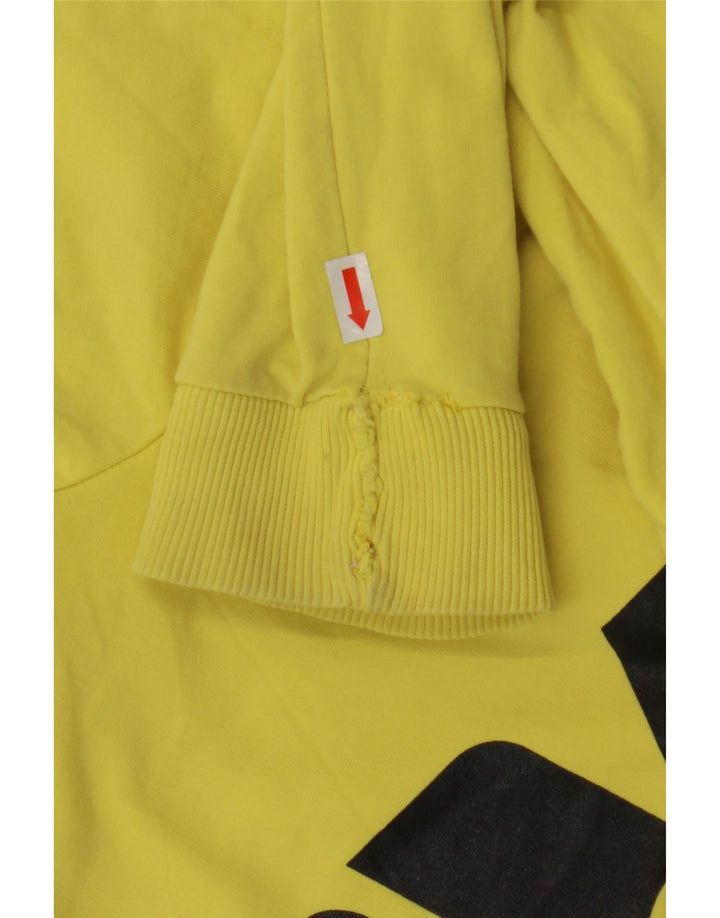 STARTER Dame Grafisk Sweatshirt Jumper UK 8 Lille Gul Bomuld