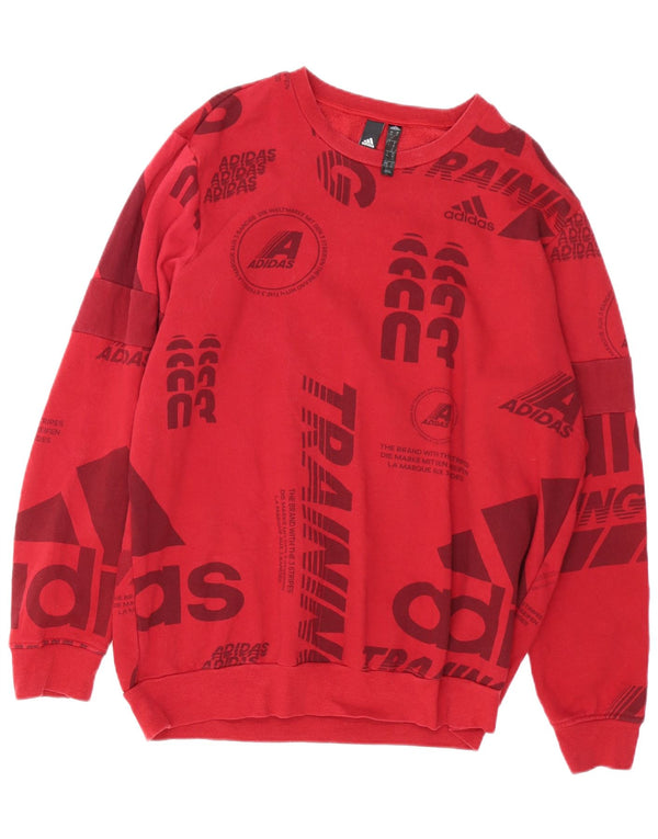 Adidas grafisk sweatshirt til mænd XL rød bomuld