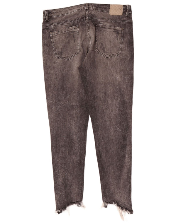 Zara Dame Distressed Skinny Jeans EU 40 Medium W30 L27 Grå Bomuld