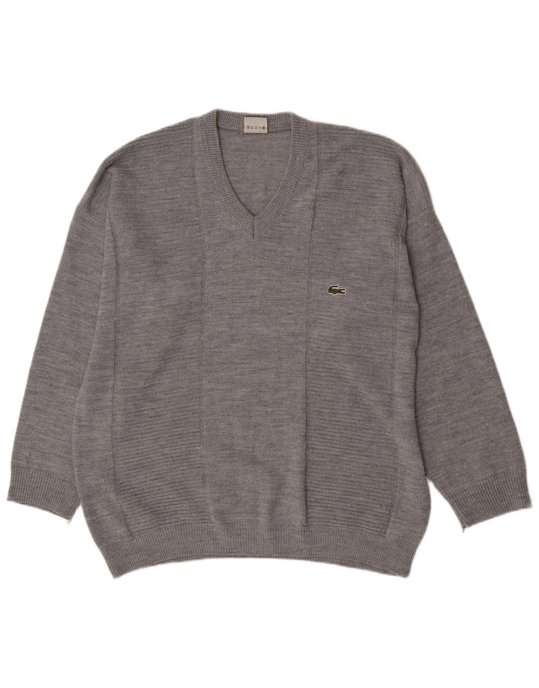 Lacoste Herre V-hals sweater 2XL Grå Bomuld