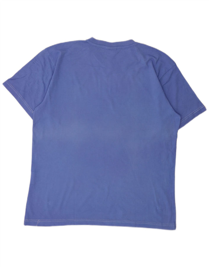 Champion Herre T-Shirt Top 2XL Blå Bomuld