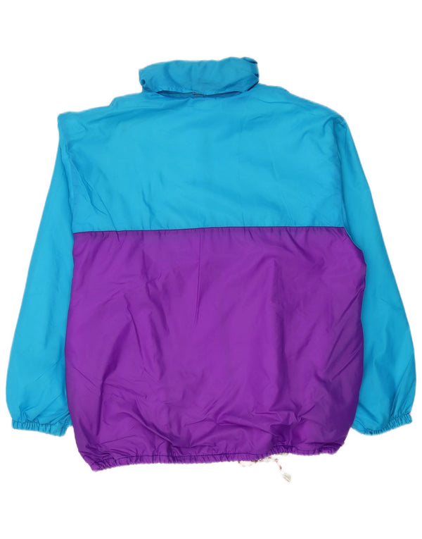 Vintage herre hættetræningsdragt Topjakke Medium Blue Colourblock Sports